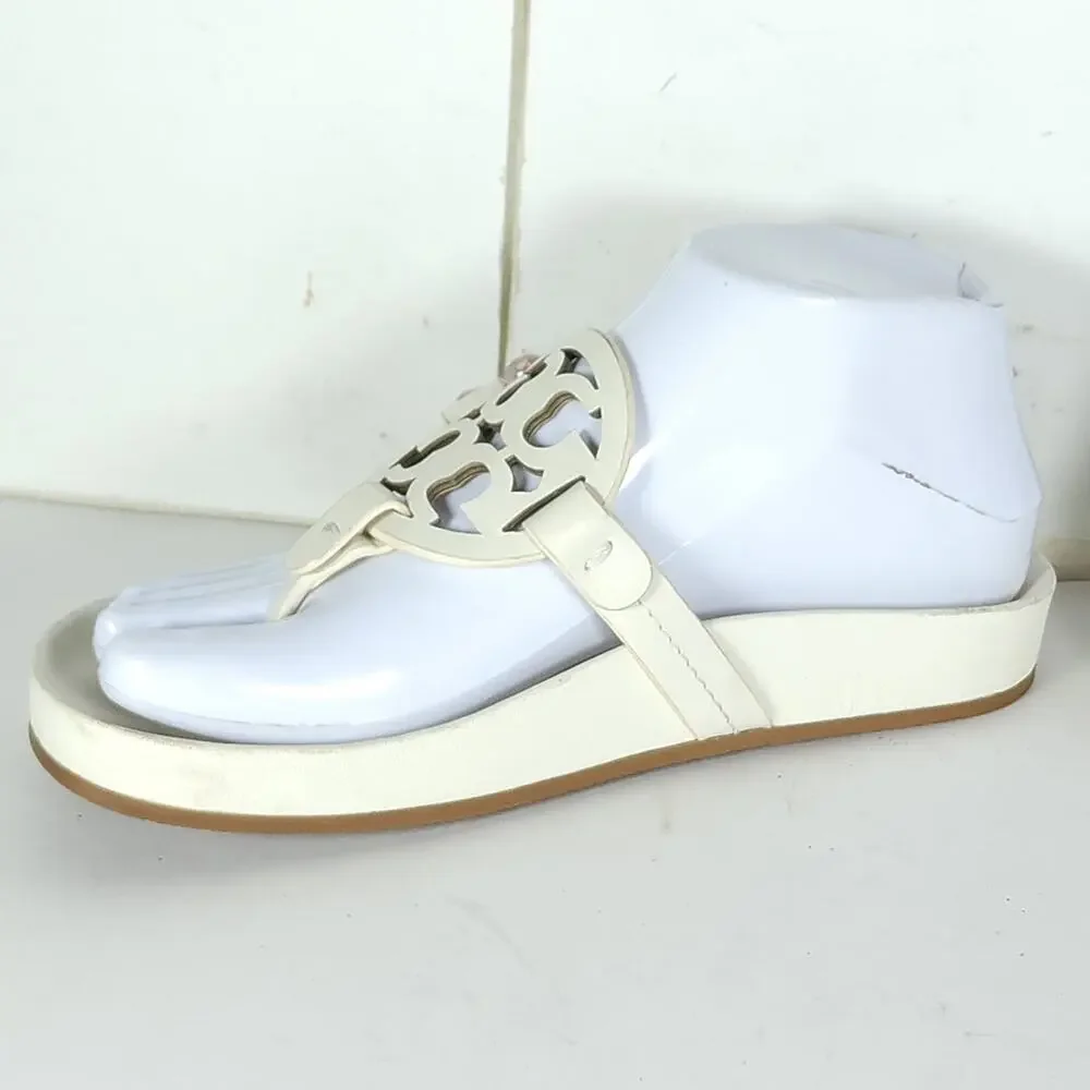 Tory Burch Miller Cloud Women's US5,5 New Ivory Leather Flat Thong Sandals